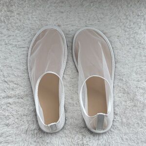 Women's White Mesh Slip-On Shoes
